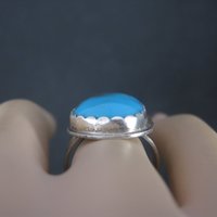 Vintage Navajo Sterling Turquoise Ring Size 6.5