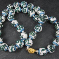 Vintage Chinese Export Snake Bead Necklace 25 Inches