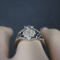 Vintage Black Hills Silver Rose Ring Size 6