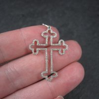 Dainty Sterling Diamond Cross Pendant