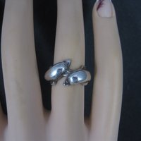 Vintage Sterling Dolphin Ring Size 5.5