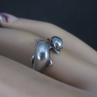 Vintage Sterling Dolphin Ring Size 5.5