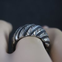 Vintage Sterling Diamond Cut Dome Ring