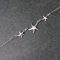 Dainty Sterling Starfish Bracelet 6-7 Inches