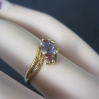 Vintage 10K Zircon Fire Opal Ring Size 6
