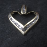 Vintage 10K Diamond Heart Pendant