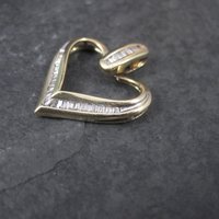 Vintage 10K Diamond Heart Pendant