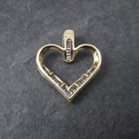 Vintage 10K Diamond Heart Pendant