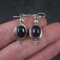 Simple Sterling Amethyst Earrings