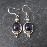 Simple Sterling Amethyst Earrings