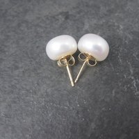 Vintage 14K 9mm Cultured Pearl Stud Earrings