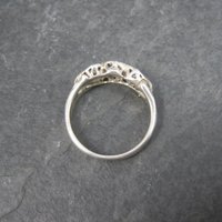 Vintage Sterling Diamond Cut Ring Size 6