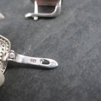 Vintage Sterling Pink Cz Latch Back Earrings
