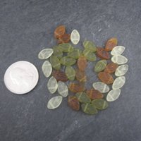Lot of 36 Glass Leaf Beads 7x11mm