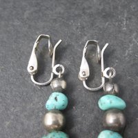 Vintage Sterling Turquoise Clip On Earrings