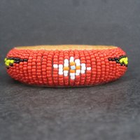 Vintage Southwestern Beaded Bangle Eagle Bracelet 8 Inches