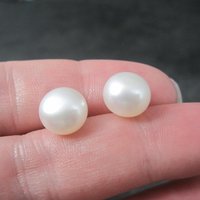 Vintage 14K 9mm Cultured Pearl Stud Earrings