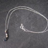Dainty Vintage 10K Colored Diamond Journey Pendant Necklace