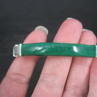 Vintage Italian Sterling Green Enamel Bangle Bracelet