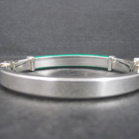 Vintage Italian Sterling Green Enamel Bangle Bracelet