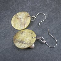 Sterling Green Mother of Pearl Earrings