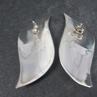 Large Vintage Sterling Navajo Pink Mother of Pearl Earrings