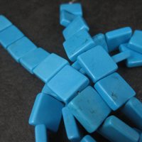 12mm Turquoise Magnesite Square Beads 32"