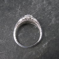 Dainty Antique 10K Filigree Diamond Engagement Ring Size 6