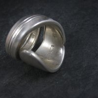 Heavy Silver Plate Rose Spoon Ring Size 10