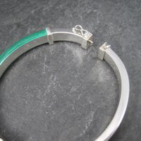 Vintage Italian Sterling Green Enamel Bangle Bracelet