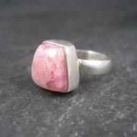 Vintage Sterling Rhodochrosite Ring Size 7