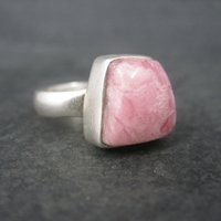 Vintage Sterling Rhodochrosite Ring Size 7