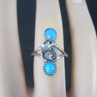 Dainty Southwestern Sterling Turquoise Ring