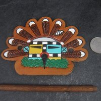 Leather Kachina Hair Barrette Wrap