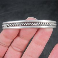 Southwestern Vintage Sterling Cuff Bracelet 6 Inches