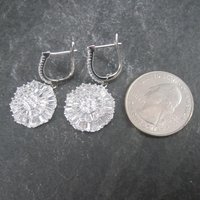 Vintage Sterling Cubic Zirconia Latch Earrings