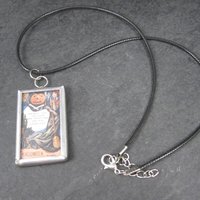 Vintage Halloween Postcard Pendant Necklace