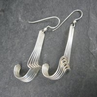 Mod Vintage Sterling Silver Wavy Earrings