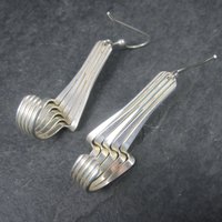 Mod Vintage Sterling Silver Wavy Earrings