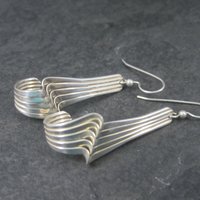 Mod Vintage Sterling Silver Wavy Earrings