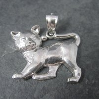 Vintage Sterling Cat Pendant