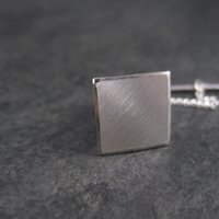 Vintage Krementz Square Tie Tack White Gold Plated New Old Stock
