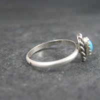 Dainty Southwestern Sterling Turquoise Ring Size 4