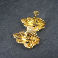 Vintage Nouveau 12K Screw Back Earrings