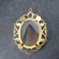 Antique 12K Gold Filled Agate Pendant