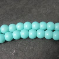 6mm Round Aqua Glass Beads 15.5"