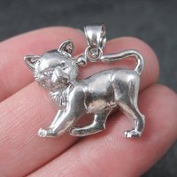 Vintage Sterling Cat Pendant