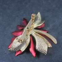 Vintage Enamel Poinsettia Brooch