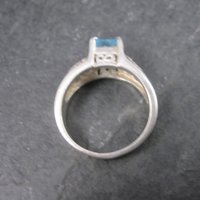Sterling Filigree Blue Topaz Ring Size 6