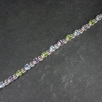 Vintage Sterling Topaz Peridot Amethyst Bracelet 7.5 Inches